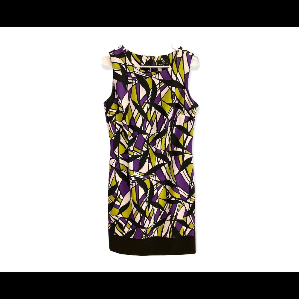 Ronni Nicole Size 10 Dress Purple Black White Green